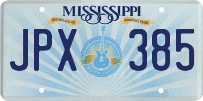 MS license plate JPX385