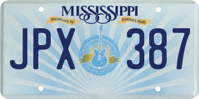 MS license plate JPX387