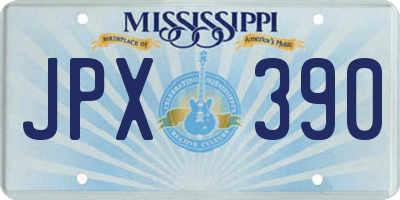 MS license plate JPX390