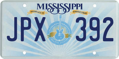 MS license plate JPX392