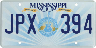 MS license plate JPX394