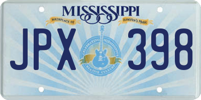 MS license plate JPX398