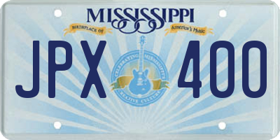 MS license plate JPX400