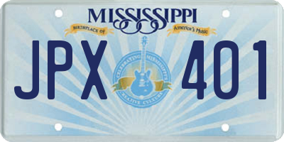 MS license plate JPX401