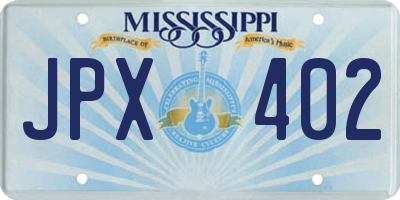MS license plate JPX402