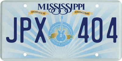 MS license plate JPX404