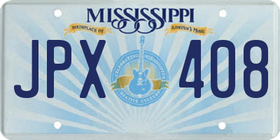 MS license plate JPX408