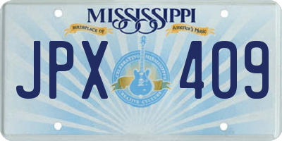 MS license plate JPX409