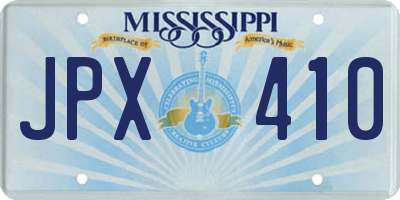 MS license plate JPX410