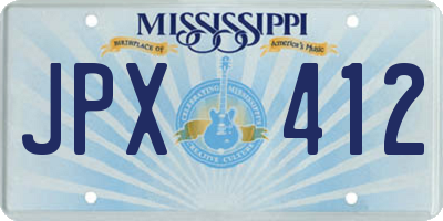 MS license plate JPX412