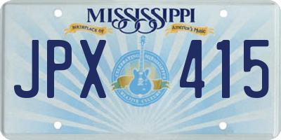 MS license plate JPX415
