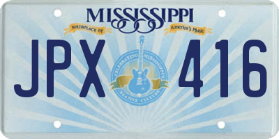 MS license plate JPX416