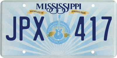 MS license plate JPX417