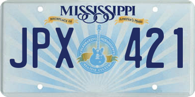 MS license plate JPX421