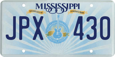 MS license plate JPX430