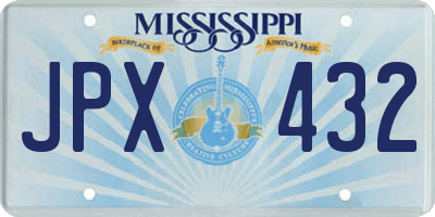 MS license plate JPX432