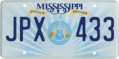 MS license plate JPX433