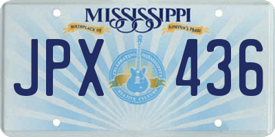 MS license plate JPX436