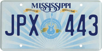 MS license plate JPX443