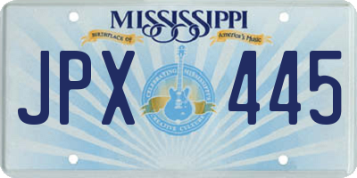 MS license plate JPX445