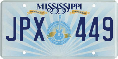 MS license plate JPX449
