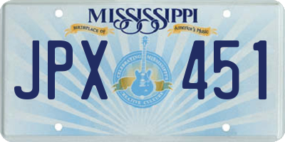 MS license plate JPX451