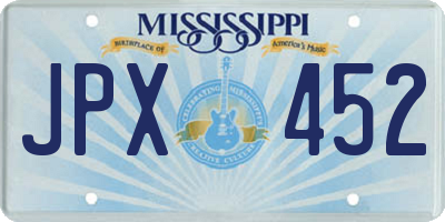 MS license plate JPX452