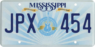 MS license plate JPX454