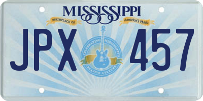 MS license plate JPX457