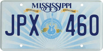 MS license plate JPX460