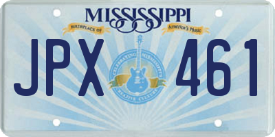 MS license plate JPX461