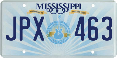 MS license plate JPX463