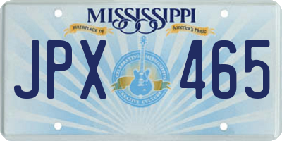 MS license plate JPX465