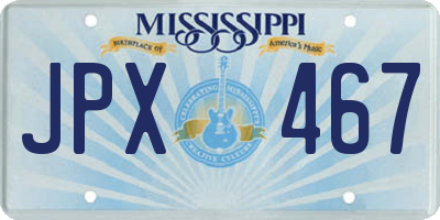 MS license plate JPX467