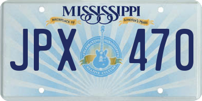 MS license plate JPX470