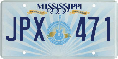 MS license plate JPX471