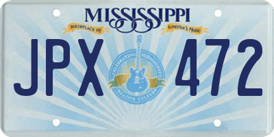 MS license plate JPX472