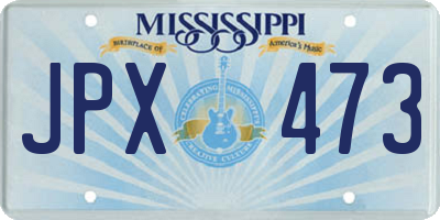 MS license plate JPX473