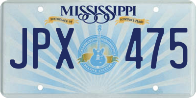 MS license plate JPX475