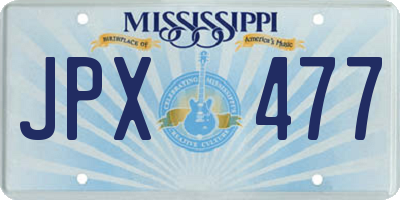 MS license plate JPX477