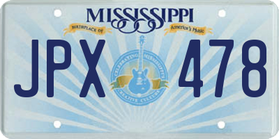 MS license plate JPX478