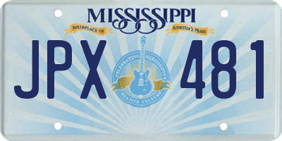 MS license plate JPX481