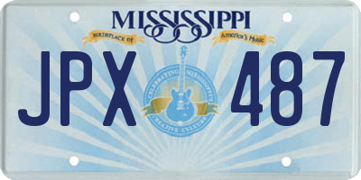 MS license plate JPX487