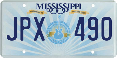 MS license plate JPX490