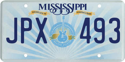 MS license plate JPX493