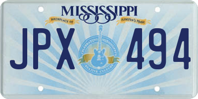 MS license plate JPX494