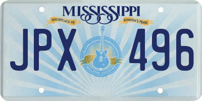 MS license plate JPX496