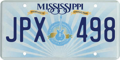 MS license plate JPX498