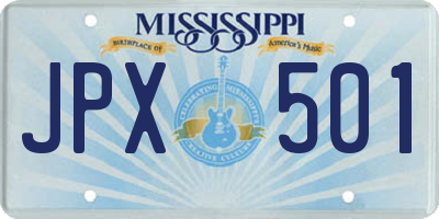 MS license plate JPX501