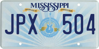 MS license plate JPX504
